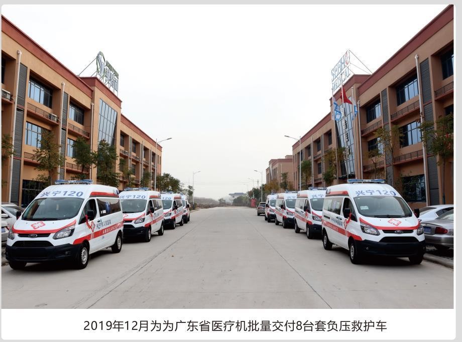 Ambulances lined up at the Hubei facility in the historical company portfolio