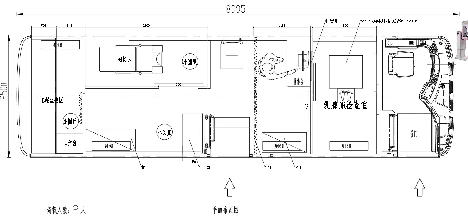 9m Women’s Health Screening Vehicle — Original proposal layout drawing