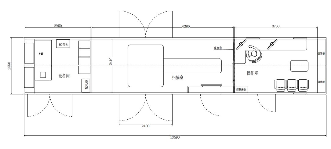 MRI semi-trailer floor plan from the proposal.