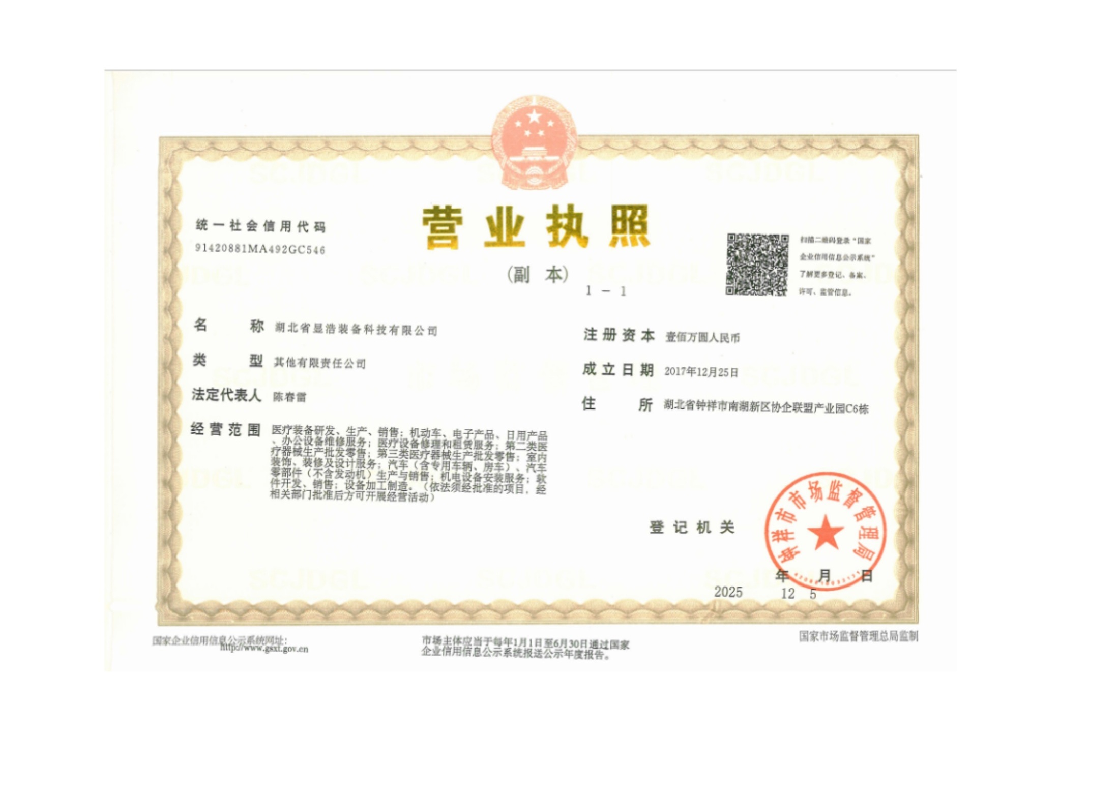 营业执照 — original Chinese document